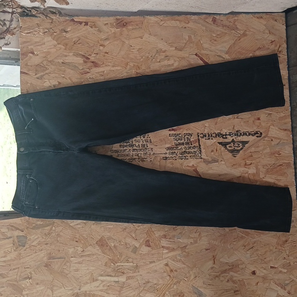 Levi's 569 loose straight fit stretch jeans black 34 waist 36 length on tag